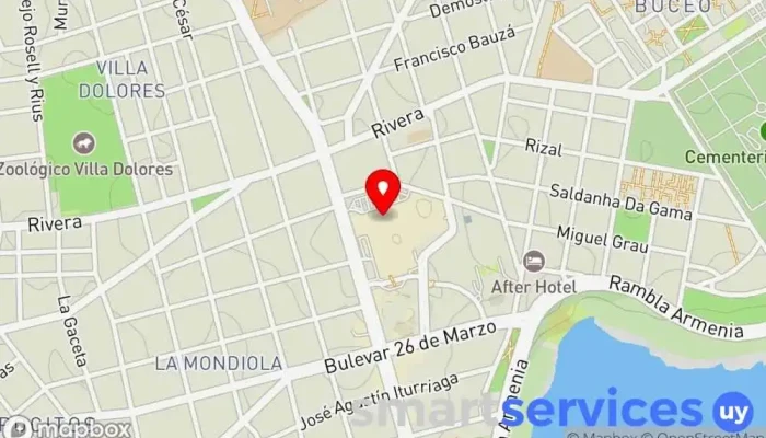 mapa de Óptica Estela Jinchuk Óptica en Montevideo