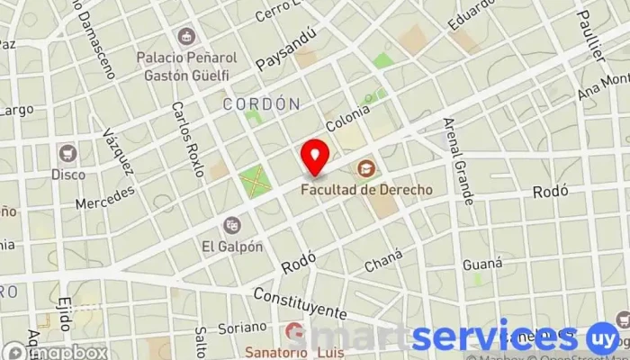 mapa de Óptica Lupinacci Óptica en Montevideo