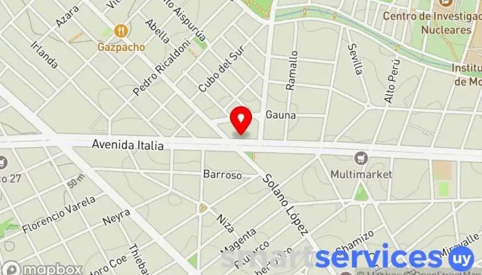 mapa de Óptica NUOVA LUNA Óptica en Montevideo