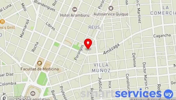 mapa de Optica Time Basicos. Ventas por mayor y menor Óptica en Montevideo