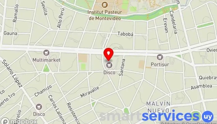 mapa de Óptica Zeta Óptica en Montevideo