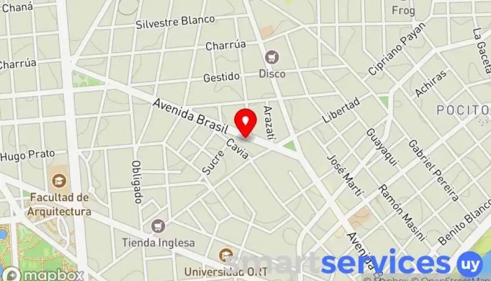 mapa de Opticity Opticas - Pocitos Óptica, Proveedor de lentes de contacto en Montevideo