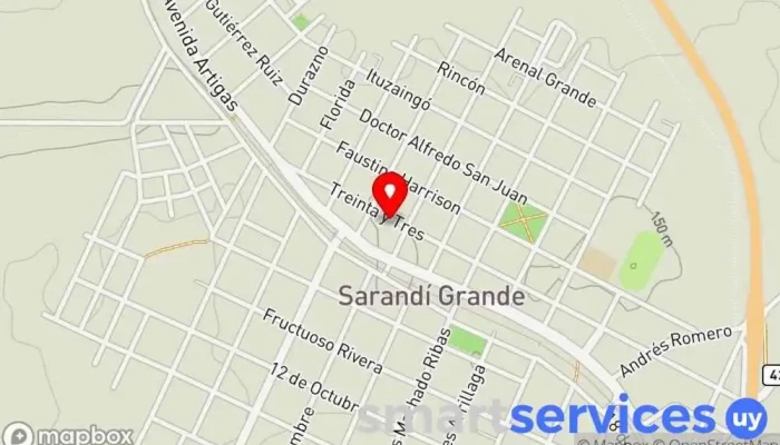 mapa de Ose sarandi Grande Centro comercial en Sarandí Grande