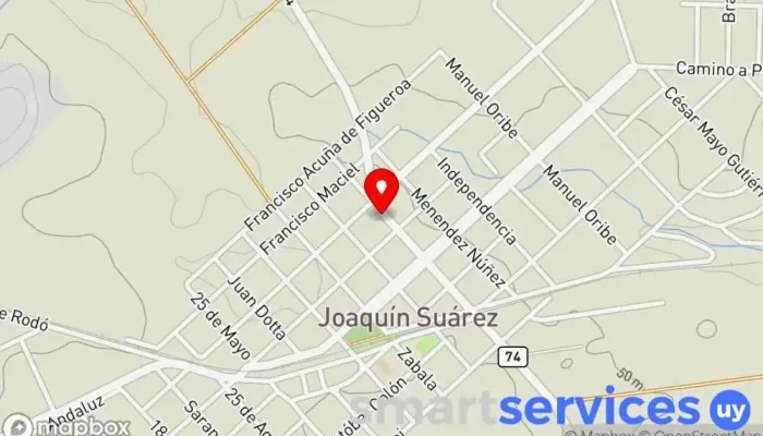 mapa de OSE Suarez Oficinas de empresa en Joaquín Suárez