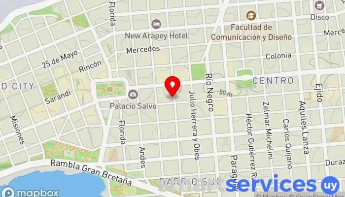 mapa de Palumbo Opticos Óptica, Proveedor de lentes de contacto en Montevideo