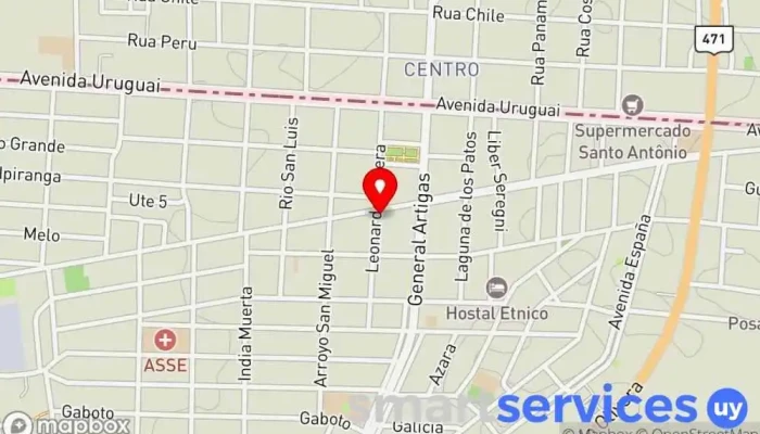 mapa de Para Expreso Chago a Montevideo Servicio de transporte en Chuy
