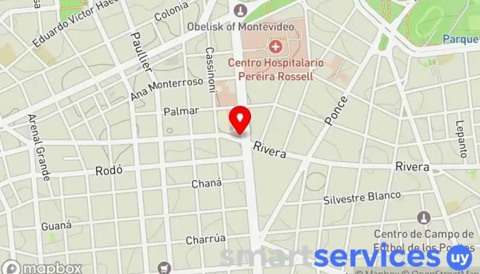 mapa de Parada de Omnibus Parada de transporte público en Montevideo