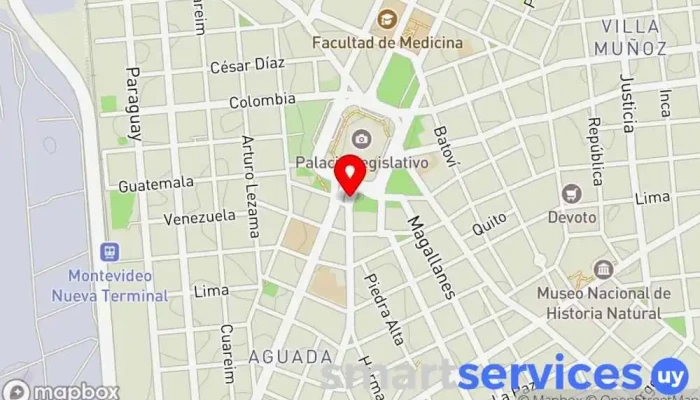 mapa de Parada de omnibus Estación de autobuses en Montevideo