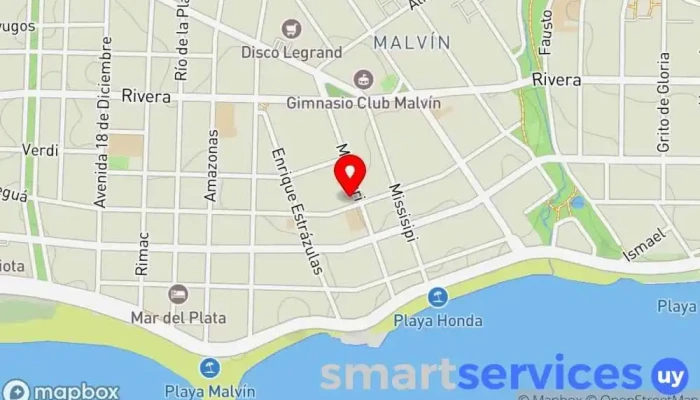 mapa de PERSONAL OPERADORA Agencia de viajes en Montevideo