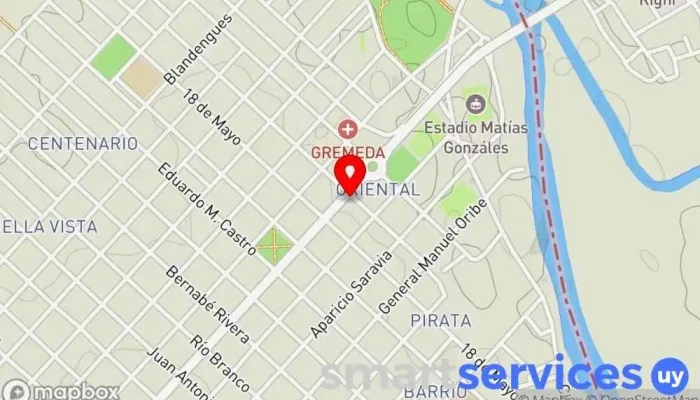 mapa de Pick Up Center UES Artigas Servicio de logística en Artigas