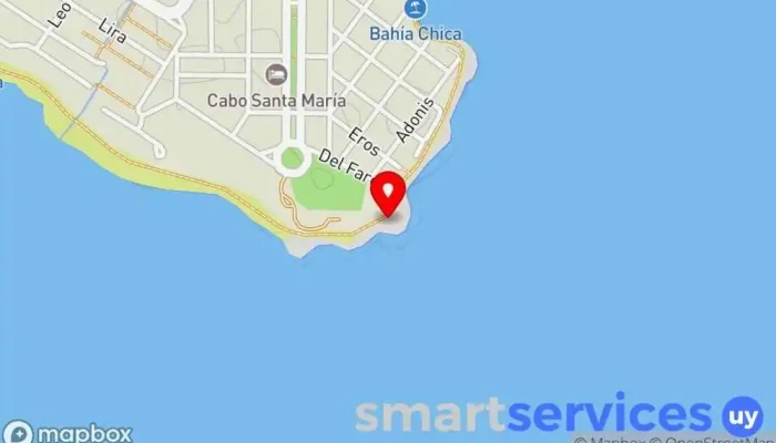 mapa de Playa del Faro Atracción turística en La Paloma
