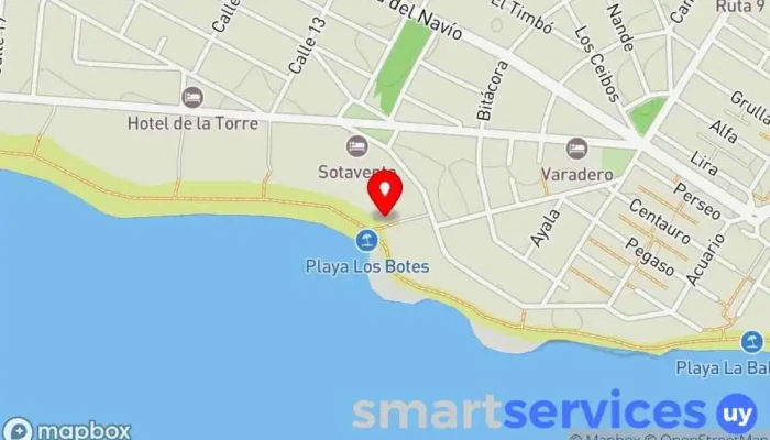 mapa de Playa los botes la paloma Parque infantil en La Paloma