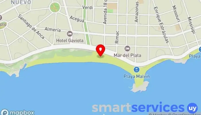 mapa de Playa Malvín Atracción turística en Montevideo