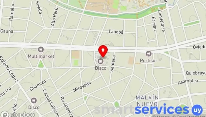 mapa de Plaza Italia Shopping Centro comercial outlet, Centro comercial en Montevideo
