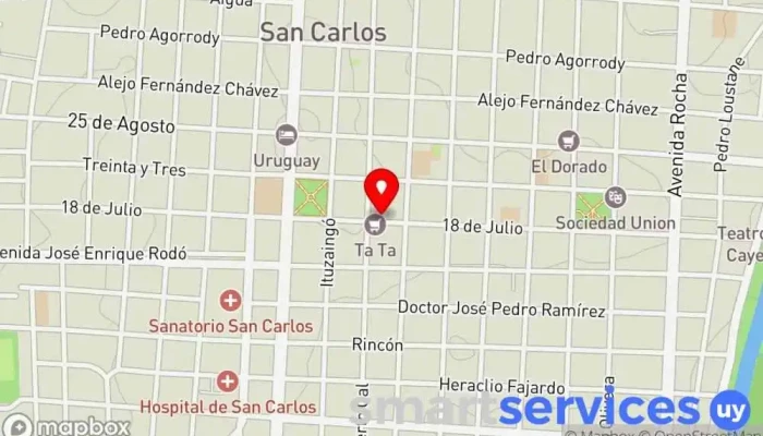 mapa de Pronto! Agencia de préstamos, Institución financiera en San Carlos