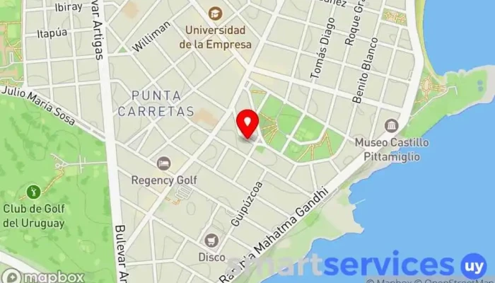 mapa de Punta Carretas  en Montevideo