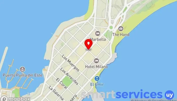 mapa de Puntaweb Agencia inmobiliaria, Servicio de lanzadera, Proveedor de atracciones, Agencia de alquiler de coches en Punta del Este