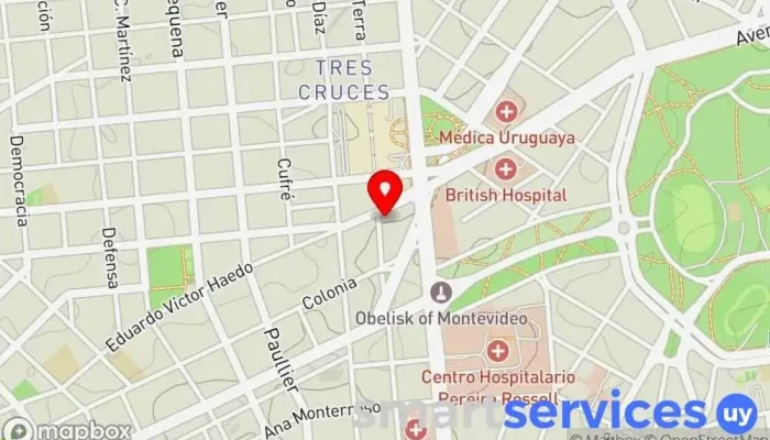 mapa de Punto Óptico Óptica, Proveedor de lentes de contacto en Montevideo