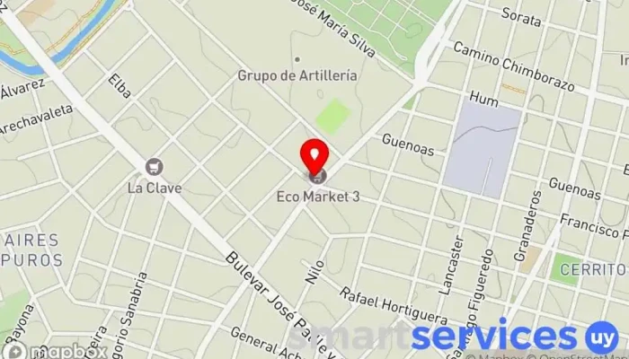 mapa de Red pagos Institución financiera en Montevideo