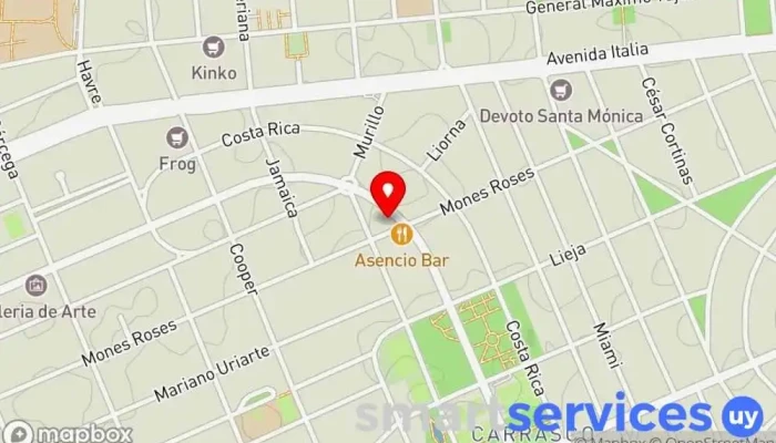 mapa de Redpagos Altercambio Institución financiera en Montevideo