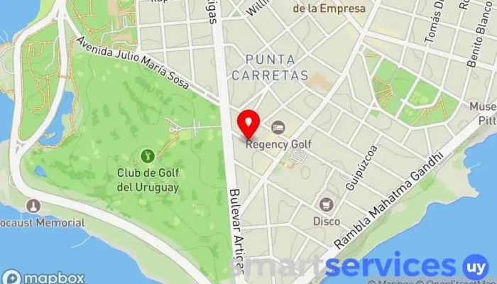 mapa de Remises De las Carretas Servicio de transporte en Montevideo