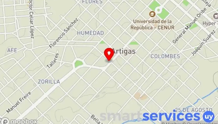 mapa de Rodo Negocios Agencia inmobiliaria en Artigas