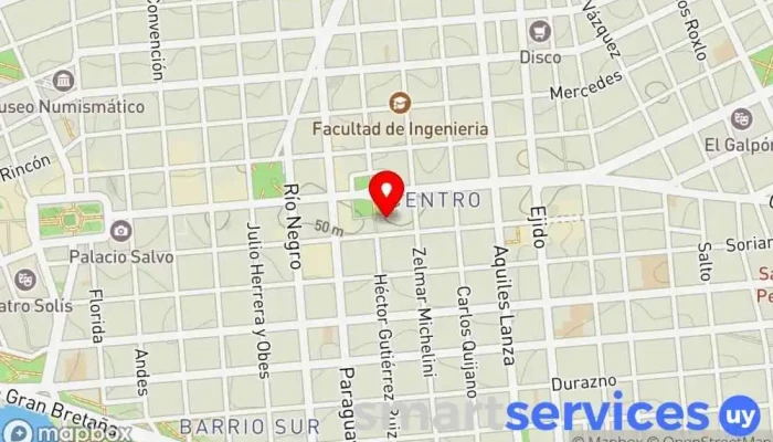 mapa de Ruta Joven Agencia de viajes en Montevideo