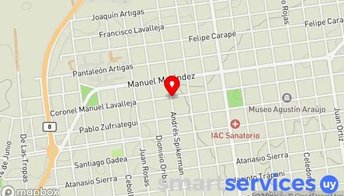 mapa de Rutas del Plata Bus stop en Treinta y Tres