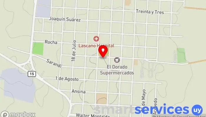 mapa de Rutas del sol Lascano Oficinas de empresa en Lascano
