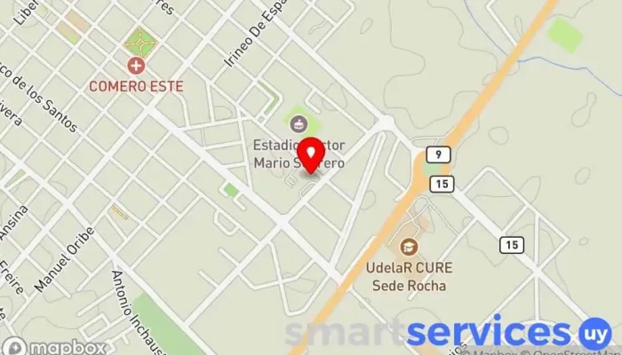 mapa de Rutas del Sol Servicio de transporte en Rocha