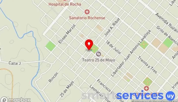 mapa de Rutas del Sol  en Rocha