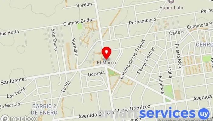 mapa de Salon Curbelo Quiosco en Montevideo