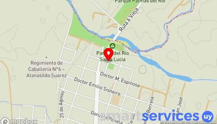mapa de San Ramon Canelones Club nocturno en San Ramón