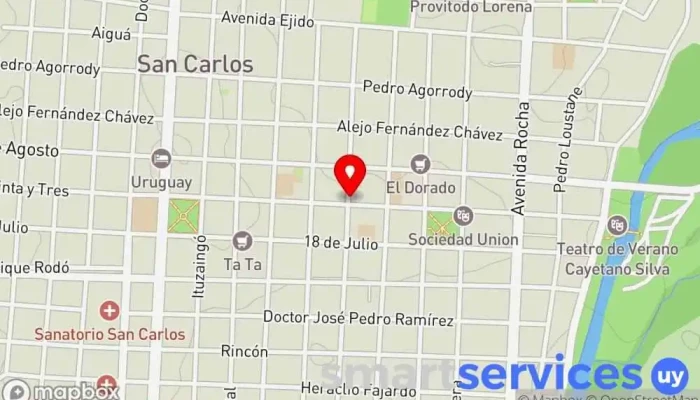 mapa de Sandra Caballero Seguros Corredor de seguros en San Carlos
