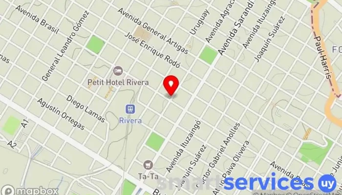 mapa de Securitas Rivera Proveedor de sistemas de seguridad en Rivera
