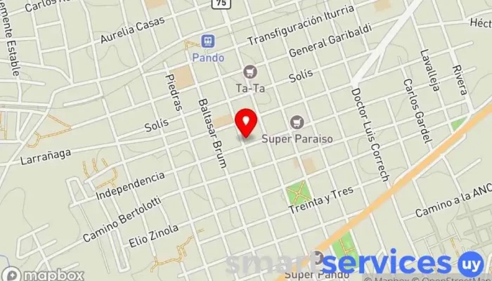 mapa de SEGUROS PANDO Compañía de seguros en Pando