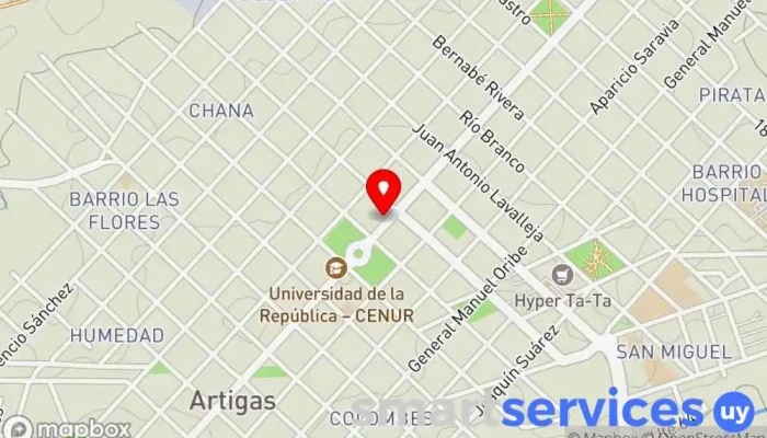 mapa de SIDA Negocios Inmobiliarios Agencia inmobiliaria en Artigas