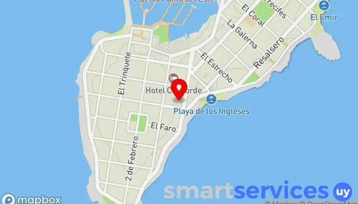 mapa de Sinergia Punta del Este Asociación u organización, Oficinas de empresa, Espacio de coworking, Agencia de alquiler de oficinas ejecutivas en Punta del Este