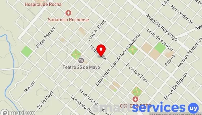 mapa de Suministros Alimenticios del Sur Oficinas de empresa en Rocha