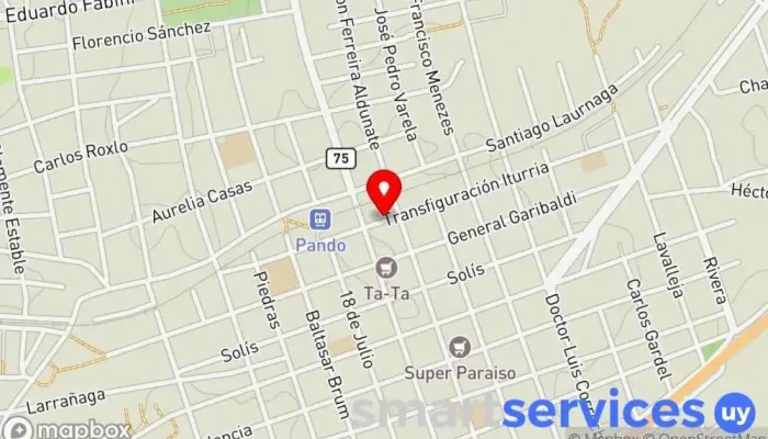 mapa de Tala Pando Montevideo SRL Servicio de transporte en Pando