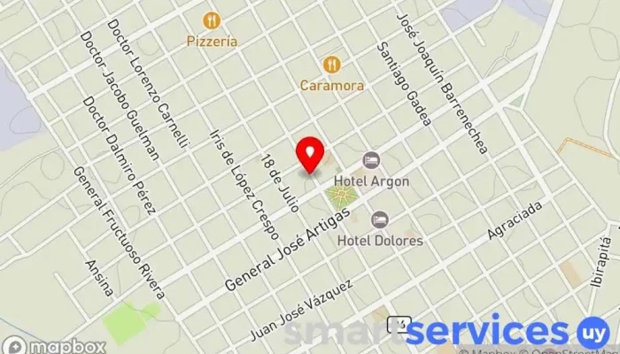 mapa de Teatro Paz y Unión - Dolores Cine en Dolores