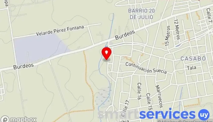 mapa de Terminal Bajo Valencia Empresa de autobuses en Montevideo