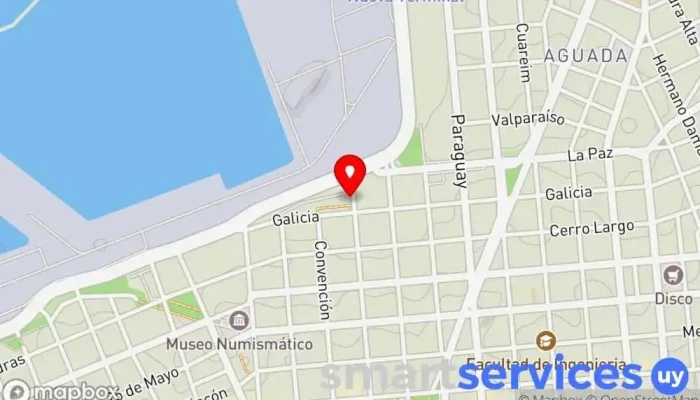 mapa de Terminal Baltasar Brum Estación de autobuses en Montevideo