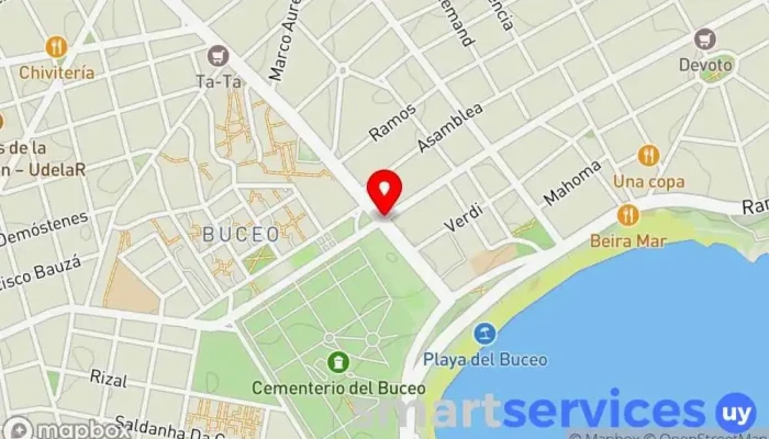 mapa de Terminal Buceo COETC Servicio de transporte en Montevideo