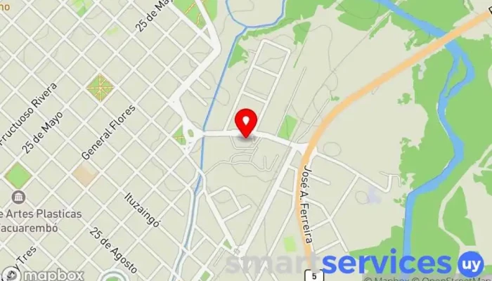 mapa de Terminal Carlos Gardel Tacuarembó Estación de autobuses en Tacuarembó