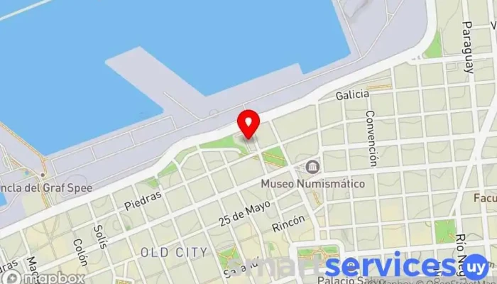 mapa de Terminal Ciudadela Estación de autobuses en Montevideo