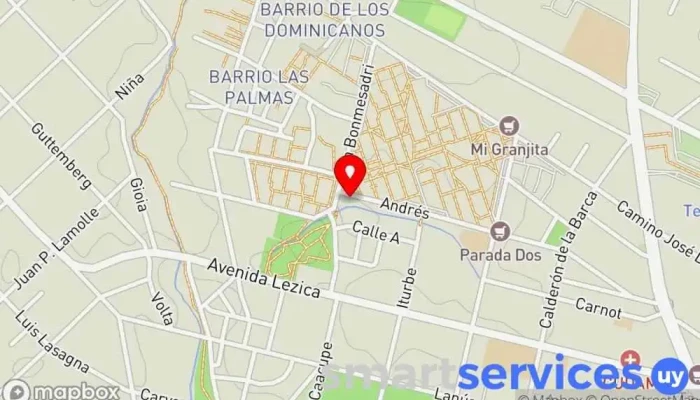 mapa de Terminal Complejo América | STM Estación de autobuses en Montevideo