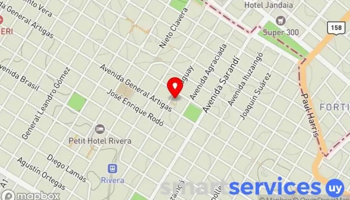 mapa de Terminal de Ómnibus de Rivera Empresa de autobuses en Rivera