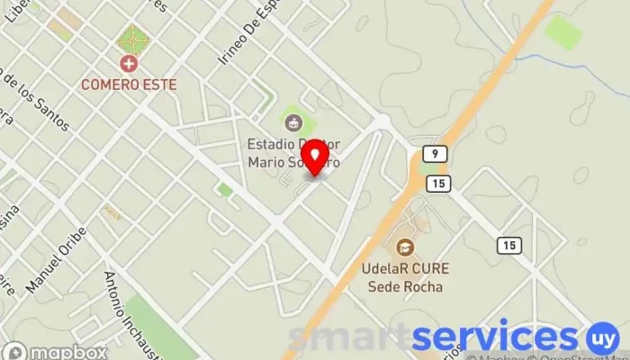 mapa de Terminal de omnibus de Rocha Aparcamiento en Rocha