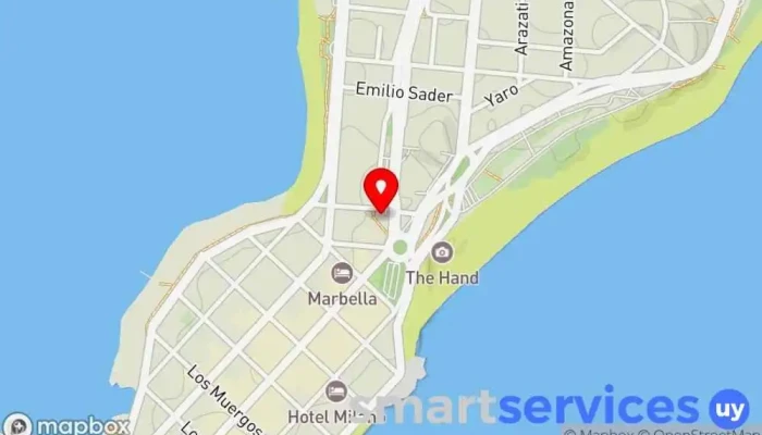 mapa de Terminal de ómnibus Servicio de transporte en Punta del Este